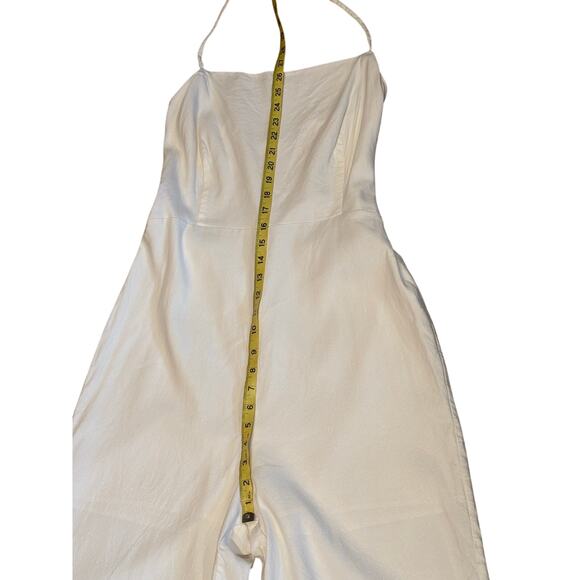 Guess Women's 10 Kora White Linen blend backless jumpsuit Classic Formal Party - Picture 11 of 14